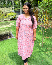 Orange Hakoba Kurti for Women β Birthday & Festive Wear by Stanwells Designs